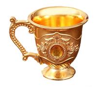 Tazza ornamentale in lega di zinco con bordo largo progettata per bere comodamente più tipi di bevande in qualsiasi ambiente (oro)