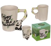 Tazza Panda Enjoy the moment, 11 x 8,5 cm, 300 ml, in gres porcellanato, in confezione regalo