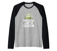 Tazza per Amanti del caffè Matcha Latte Queen Maglia con Maniche Raglan