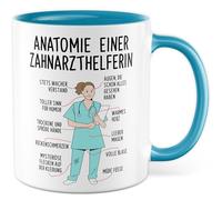 Tazza per assistente dentale, regalo anatomia di un assistente dentista, tazza da caffè dentista, assistenza, medicina, ufficio, lavoro, idea regalo collega, fidanzata, pratica caffè