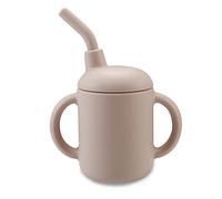 Tazza per Bebè in Silicone con Coperchio in Cannuccia,Bicchiere Sippy Bimbo con 2 Gestori - Tazze per Bere Acqua per Neonati, Tazze da Allenamento infrangibili per Bambini Piccoli, Neonati