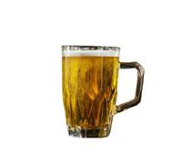 Tazza per bere in vetro ispessito a grana di albero semplice, squisita e durevole per uso domestico cinese con manico a 5 ° spada grano tazza 710 ml.