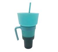 Tazza per bevande con ciotola per snack, tazze da stadio 2 in 1 | Tazza portatile a prova di perdite per snack e bevande con cannuccia, tazze da stadio che cambiano colore per ragazze e adulti