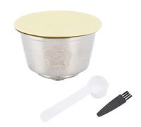 Tazza per capsule di caffè riutilizzabile in acciaio inossidabile, tazza per cialde di caffè ricaricabile con coperchio in silicone, funzione di filtro fine per macchine,