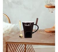 Tazza per Fonduta di Cioccolato con Forchetta E Cucchiaio Scaldaburro per Brodo