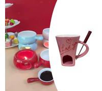 Tazza per fonduta di cioccolato con forchetta Tazza personale per sciogliere
