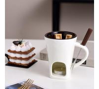 Tazza Per Fonduta Di Cioccolato，Fonduta Cioccolato，Le Mini Coppette Per Fonduta Di Cioccolato Sono Dotate Di Forchetta E Sono Perfette Per Servire Formaggio, Caramello E Cioccolato Fondente. (Bianco)