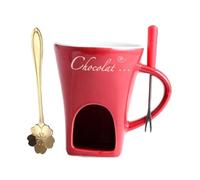 Tazza per fonduta di cioccolato fonduta e cioccolato per la casa, anniversario, gelato, tazza calda, 11 x 8,3 cm, colore: rosso