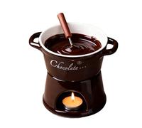 Tazza per fonduta di cioccolato, in ceramica, scaldavivande personale, per appuntamenti, serate, compleanni, matrimoni, cene, antipasti, dessert, formaggi, caramelle, pane, caramello, famiglia