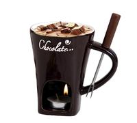 Tazza per fonduta di cioccolato, scalda burro, in ceramica, riscaldata con candela, mini pentola per sciogliere il cioccolato, preparare dessert, scalda tè per uso domestico e cucina