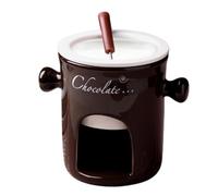 Tazza per fonduta in ceramica - Set per fonduta di cioccolato personale con portacandele | Elegante tazza in ceramica da immergersi nel formaggio e nel cioccolato, ideale per feste, snack e dessert