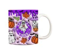 Tazza per Halloween, per l'autunno, da 350 ml, con manico, per bere il tè di uomini e donne nelle vacanze in autunno e per il compleanno