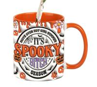 Tazza per Halloween, spaventosa tazza di Halloween, tazza da viaggio in ceramica, per feste, autunno, casa, giorno del Ringraziamento, Natale, amanti 'autunno, colleghi, uomini e donne, feste e