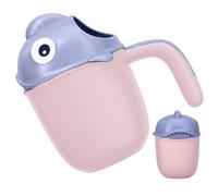 Tazza per il risciacquo del bagnetto per bambini, giocattoli per il bagnetto in plastica da 6, 3x6, 2 pollici con 7 prese d'acqua e comoda maniglia, design a forma di pesce pagliaccio per doccia