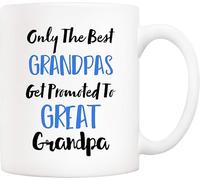 Tazza per la festa del papà dedicata al bisnonno, realizzata da nipote, nipote, nipote, solo i nonni migliori vengono promossi a bisnonni. Tazza da caffè per nonno, 11 once.