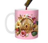 Tazza per la festa della mamma, tazza di acqua in ceramica Madre | Elegante motivo floreale Apprezzamento tazza di tè per gli amanti del tè Figlia figlio new mamme femmina
