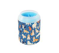 Tazza per la pulizia delle zampe di cane blu con morbida spazzola massaggiante essenziale per tutti i proprietari di animali domestici per cani di taglia media e grande