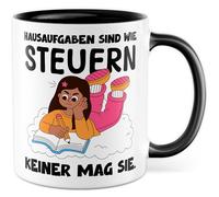 Tazza per la scuola, regalo per i compiti a casa sono come le tasse, nessuno mag sie., tazza da caffè insegnante, insegnante, studentessa, tasse, idea regalo, scuola, sarcasmo, ironia, meme, scritta