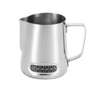 Tazza per latte in acciaio inox focalizzata al barista, con display termico e beccuccio naso e linee di riferimento del volume (600 ml 201)