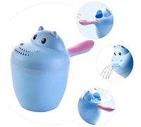 Tazza per lavare i capelli dei bambini, pratica e con impugnatura, proteggione per gli occhi del neonato, tazza doccia bimbo, scopa d'acqua per bagno del bambino Tazza per shampoo Hippo Blu,Hippo Sham