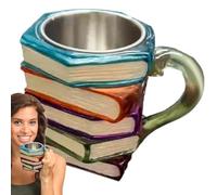 Tazza per libri dipinta in resina - Tazza per gli amanti della letteratura - Tazza per latte in resina con disegno impilabile per tè e caffè