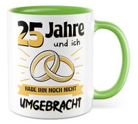 Tazza per matrimonio con scritta - regalo 25 anni e io non ho ancora ucciso - tazza da caffè 330 ml in ceramica - marito matrimonio anniversario tazza caffè