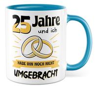 Tazza per matrimonio con scritta - regalo 25 anni e io non ho ancora ucciso - tazza da caffè 330 ml in ceramica - marito matrimonio anniversario tazza caffè