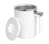 Tazza per mescolare il caffè, Tazza Elettrica Ricaricabile Da 350 Ml Con Mescolatore Automatico, Frullatore Rotante, Bottiglia Termica, Tazza Da Viaggio For Caffè E Latte,Automescolante(White)