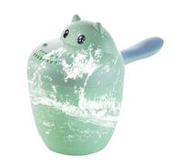 Tazza per risciacquo da bagno, motivo: ippopotamo in stile cartone animato, per bambini, a cascata, con protezione per gli occhi, cucchiaio per lavare i capelli del bambino, strumento da bagno