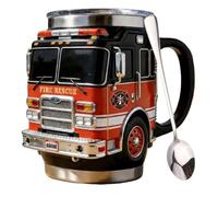 Tazza per salvataggio dei pompieri, realizzata a mano, per i più coraggiosi tra noi, con camion dei pompieri, tazza da caffè da pompiere, resistente per bevande calde e fredde, unica per vigili del