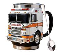 Tazza per salvataggio dei pompieri, realizzata a mano, per i più coraggiosi tra noi, con camion dei pompieri, tazza da caffè da pompiere, resistente per bevande calde e fredde, unica per vigili del