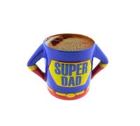 Avilia Tazza per Tè e Caffè a Forma di Supereroe per il Papà - Tazza con Design Super Dad Ideale per come Regalo per la Festa del Papà, in Ceramica, 18x11cm, 450ml, Rosso e Blu