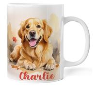 Tazza Personalizzata con Nome e Stampa Razza Cane - Idea Regal Amanti dei Cani Padroni Cucciol Animali Domestici - Tazza Bianca o Colorata AkiLab per Natale Compleanno (Golden Retriever)