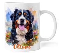 Tazza Personalizzata con Nome e Stampa Razza Cane - Idea Regal Amanti dei Cani Padroni Cucciol Animali Domestici - Tazza Bianca o Colorata AkiLab per Natale Compleanno (Bovaro del Bernese)