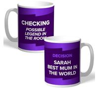 Tazza personalizzata con scritta "Best Mum in the World" con controllo VAR Check Football Decision, assistente video arbitro per tifosi di calcio, regalo di Natale e compleanno