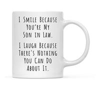 Tazza Personalizzata I Smile Because You'Re My Son In Law I Tazza | Bicchiere Sposa 2 pezzi-330ml Elegante Tazza Colazione Robusto Tazza Magica Insegnante Amico