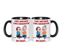 Tazza personalizzata Like Mother Like Daughter Tazza personalizzata con ritratto del fumetto con nome per figlia mamma mamma per la festa della mamma