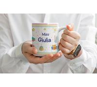 Tazza Personalizzata Maestra con Nome e Dedica - Regalo Fine Anno Scolastico - “Alla maestra che ci ha insegnato con il cuore” - Idea Regalo Originale Bambini/Classe - Leolello