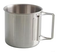 Tazza pieghevole in acciaio inox 304 con manico che si piega verso l'interno per un ingombro minimo durante il campeggio e i viaggi (8 cm)