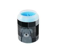 Tazza portatile per animali domestici, con spazzola in silicone morbido, per cani e gatti, colore: grigio