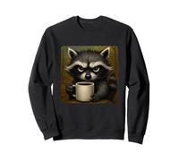 Tazza Raccoon Grumpy Coffee Morning Humor Wildlife Tired Felpa