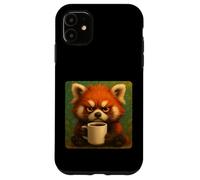 Tazza Red Panda Grumpy Coffee Morning Humor Wildlife Tired Custodia per iPhone 11