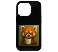 Tazza Red Panda Grumpy Coffee Morning Humor Wildlife Tired Custodia per iPhone 13 Pro