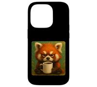 Tazza Red Panda Grumpy Coffee Morning Humor Wildlife Tired Custodia per iPhone 14 Pro
