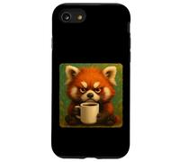 Tazza Red Panda Grumpy Coffee Morning Humor Wildlife Tired Custodia per iPhone SE (2020) / 7 / 8