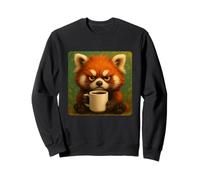Tazza Red Panda Grumpy Coffee Morning Humor Wildlife Tired Felpa