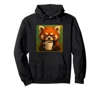 Tazza Red Panda Grumpy Coffee Morning Humor Wildlife Tired Felpa con Cappuccio
