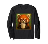 Tazza Red Panda Grumpy Coffee Morning Humor Wildlife Tired Maglia a Manica