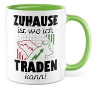 Tazza regalo a casa è dove posso fare traden!, tazza da caffè finanza borsa mercato azionario mercato finanziario Dax, idea regalo casa meme sarcasmo umorismo divertente scritta