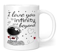 Tazza regalo amore partner coppia - I love you to infinity and beyond - regalo fidanzata - persona preferita - regalo di Natale per donne (I love you - Infinity - White) ceramica